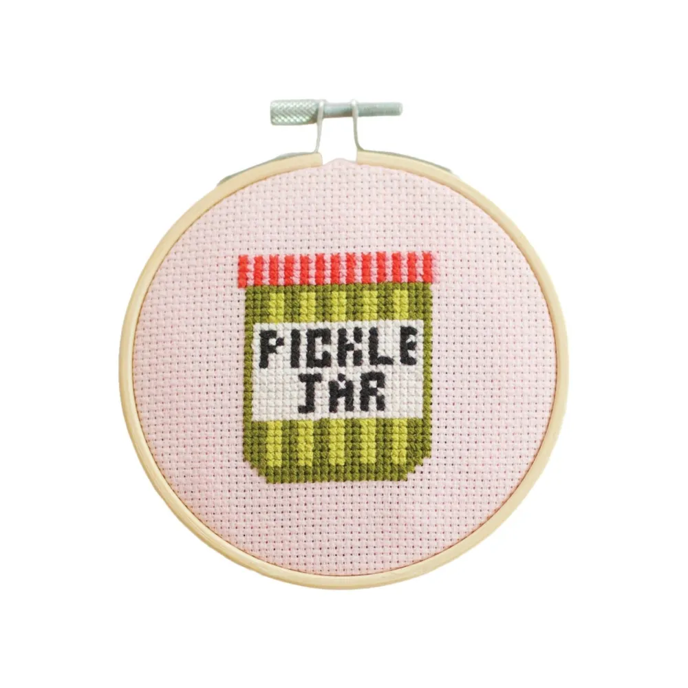 Clearance Cotton Clara Craft Kits & Supplies Pickle Jar Cross Stitch Kit