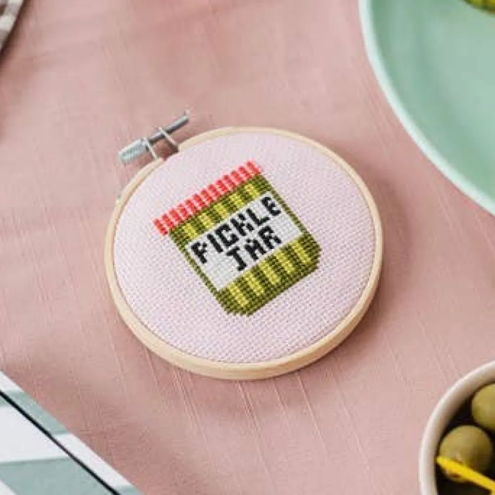 Clearance Cotton Clara Craft Kits & Supplies Pickle Jar Cross Stitch Kit