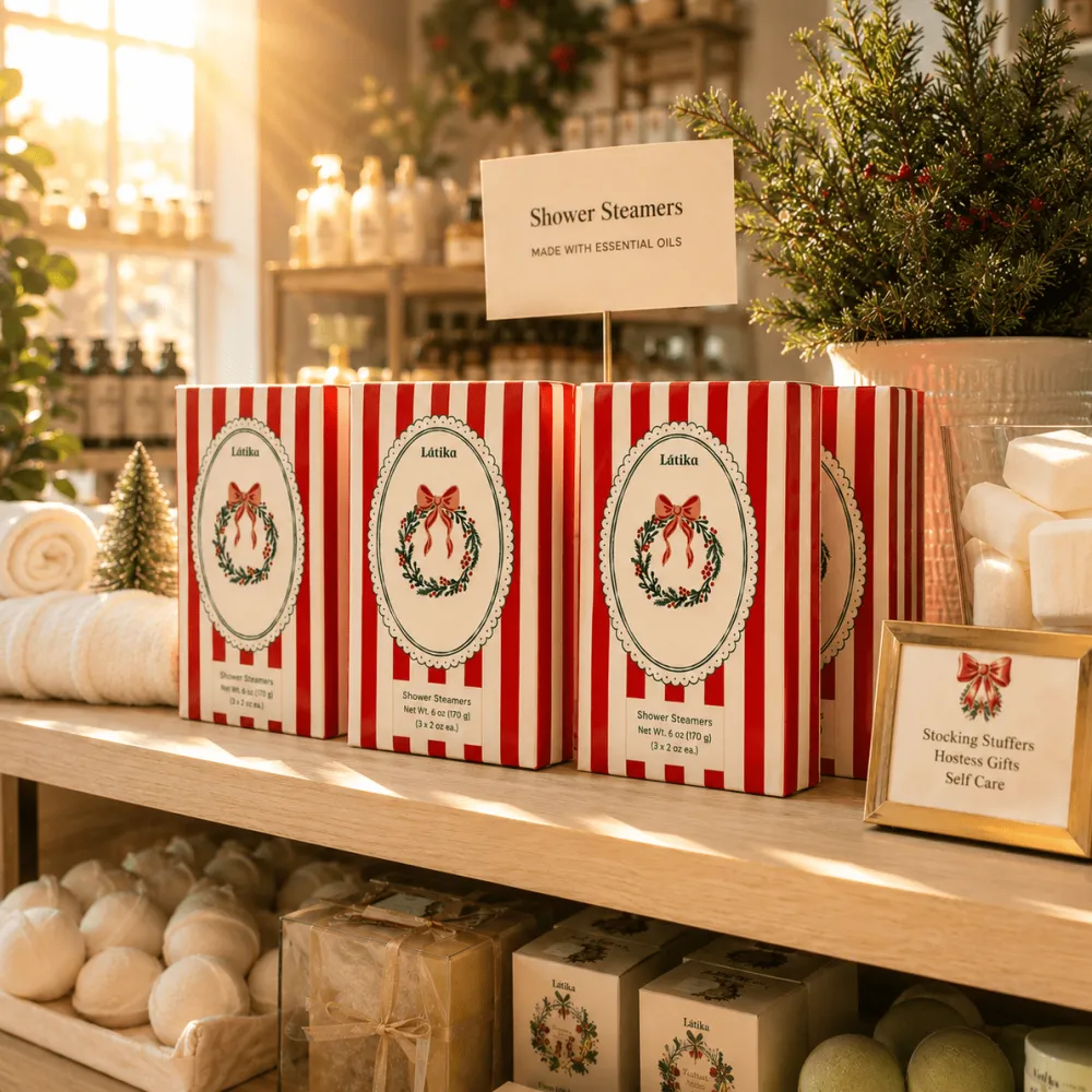 Sale Latika Beauty Pine and Cedarwood Christmas Shower Steamers