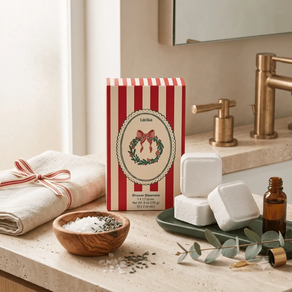 Sale Latika Beauty Pine and Cedarwood Christmas Shower Steamers