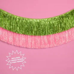 xo, Fetti Pink and Green Fringe Banner Set