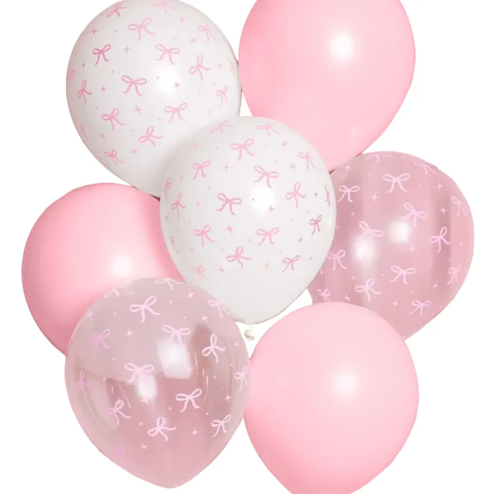 Hot xo, Fetti Pink Bow Bridal Latex Balloons