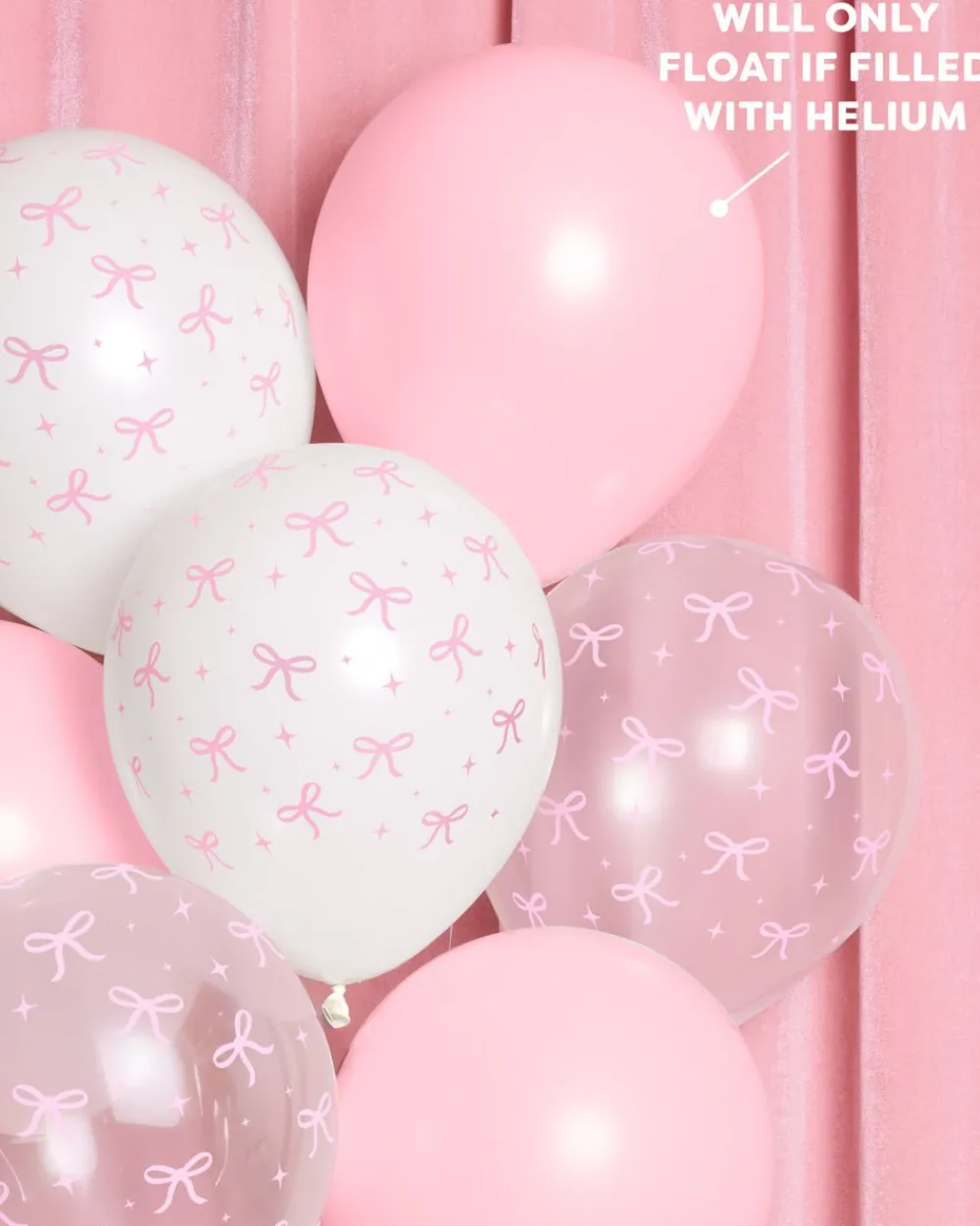 Hot xo, Fetti Pink Bow Bridal Latex Balloons