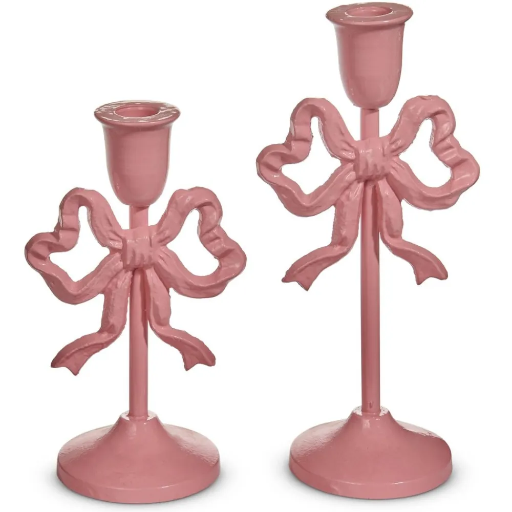 Best Raz Pink Bow Candlestick Holder