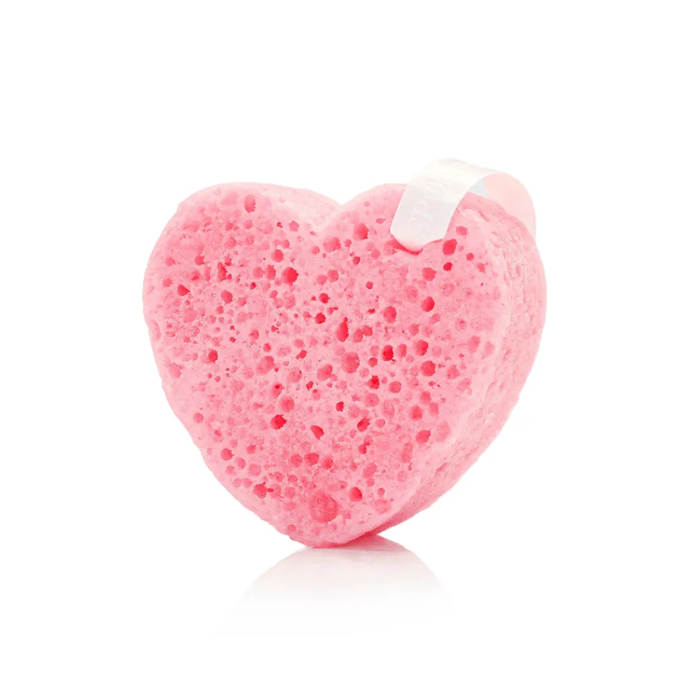 New Spongellé Pink Camellia Heart Buffer Sponge
