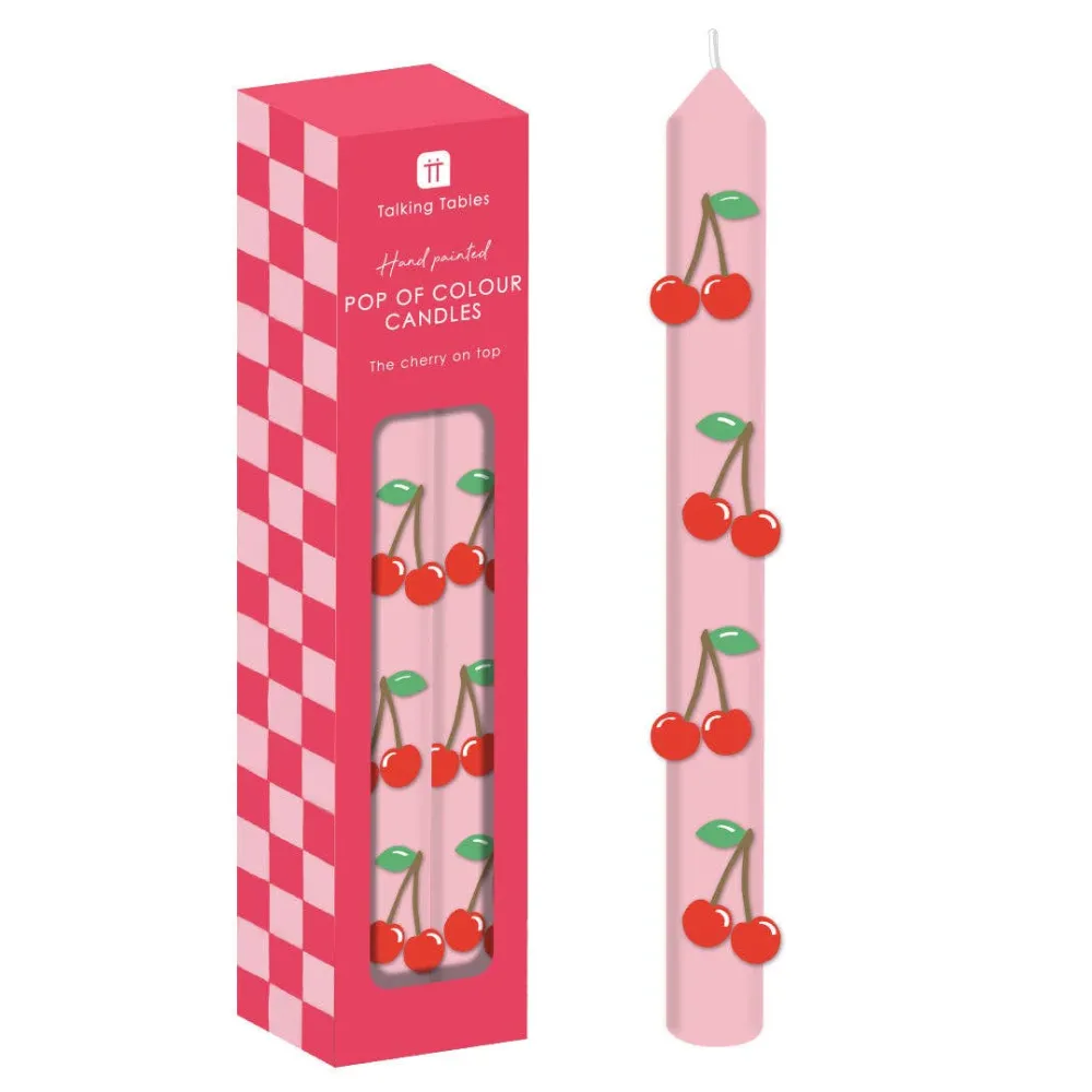 Sale Talking Tables USA Pink Cherry Taper Candles