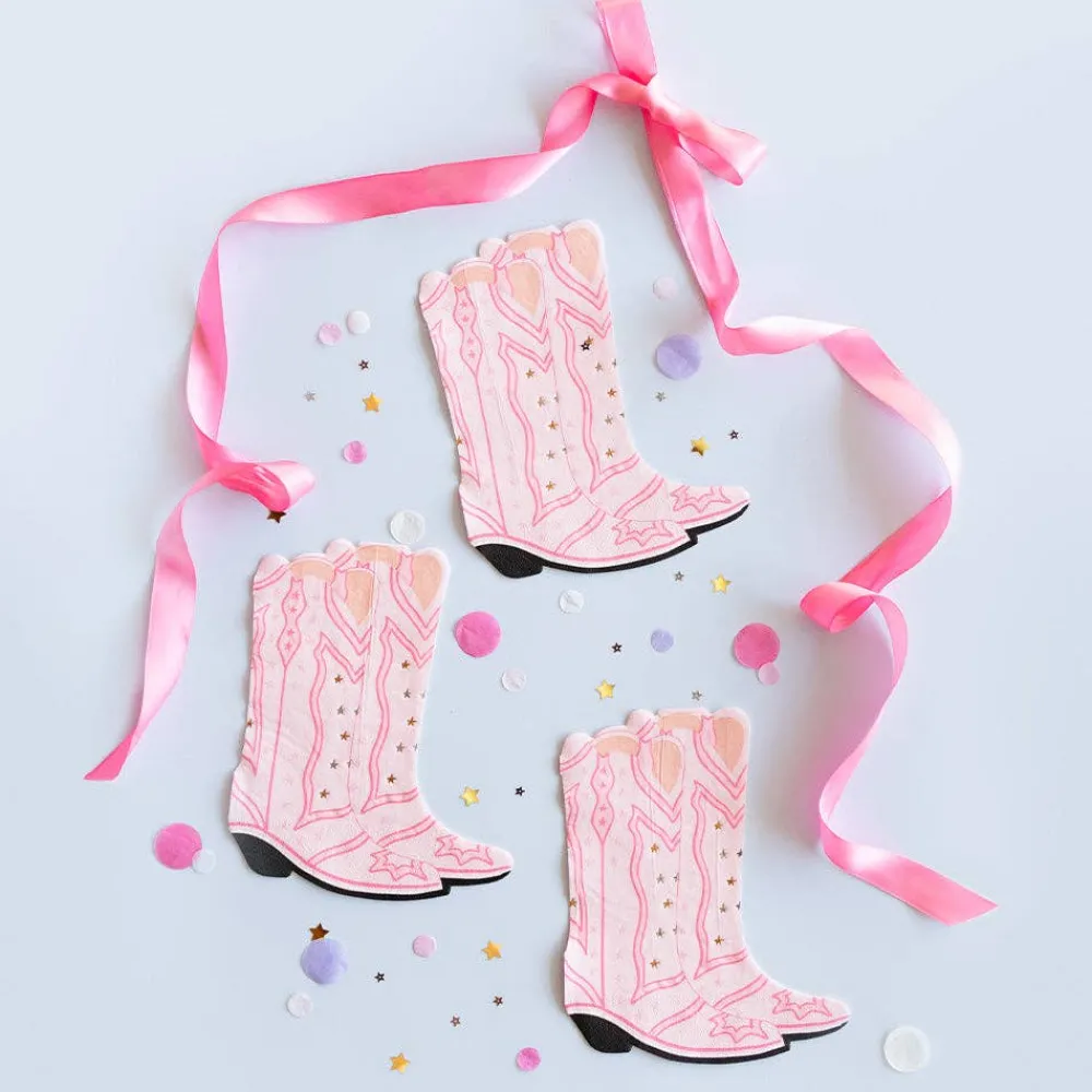 Jollity & Co. + Daydream Society Pink Cowgirl Boot Shaped Napkins