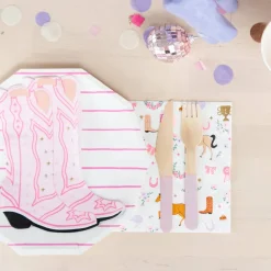 Jollity & Co. + Daydream Society Pink Cowgirl Boot Shaped Napkins