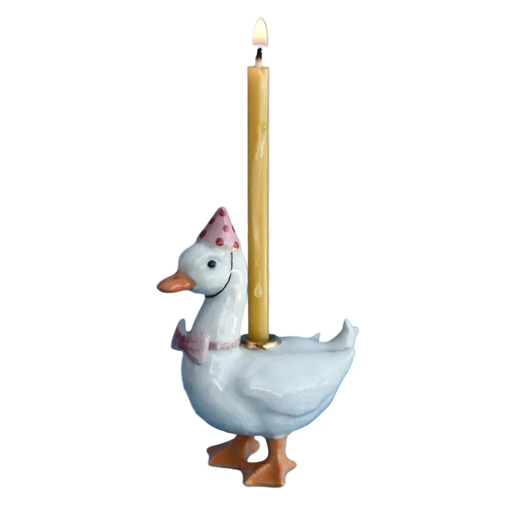 Camp Hollow Pink Goose Birthday Candle Holder