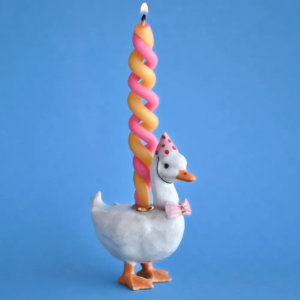 Camp Hollow Pink Goose Birthday Candle Holder