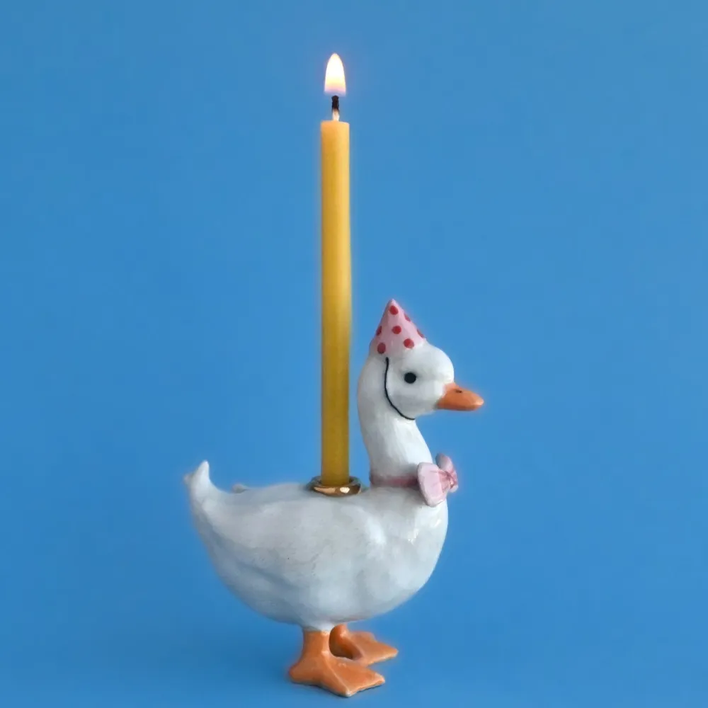 Camp Hollow Pink Goose Birthday Candle Holder