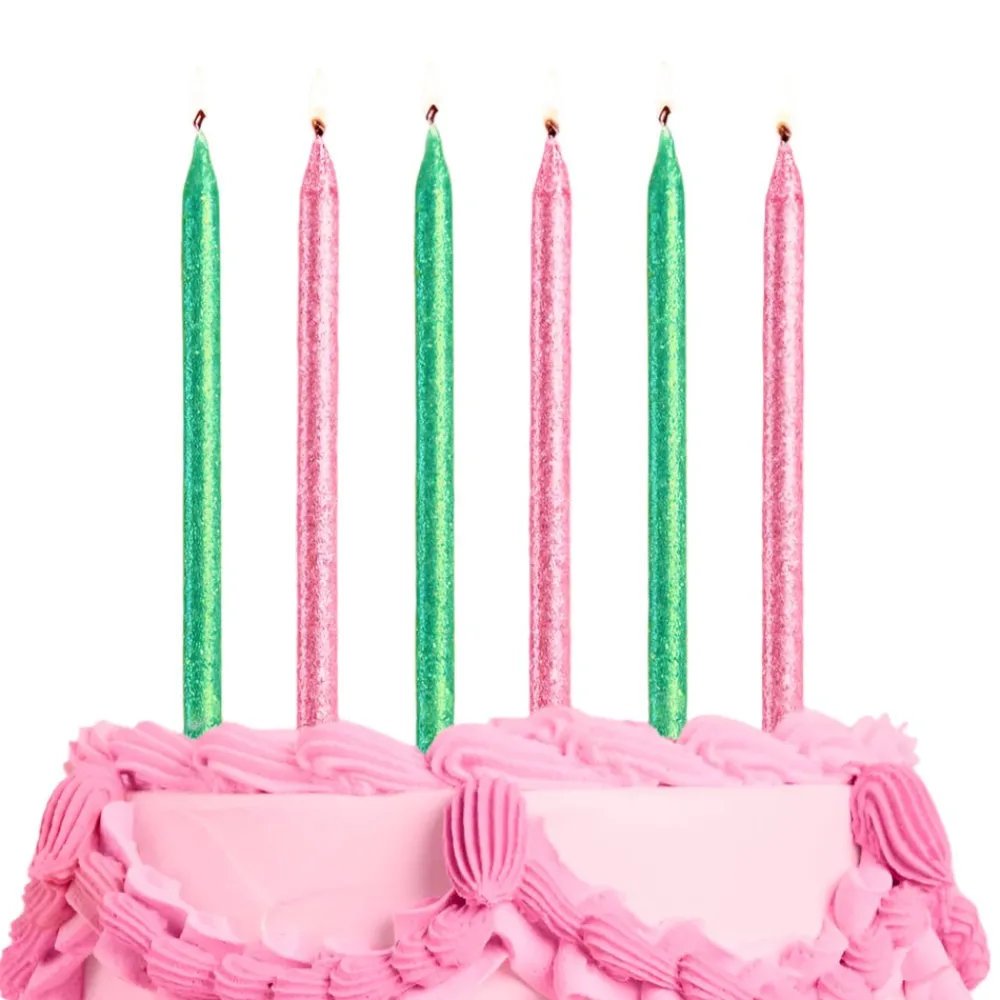 Best xo, Fetti Pink & Green Glitter Candles
