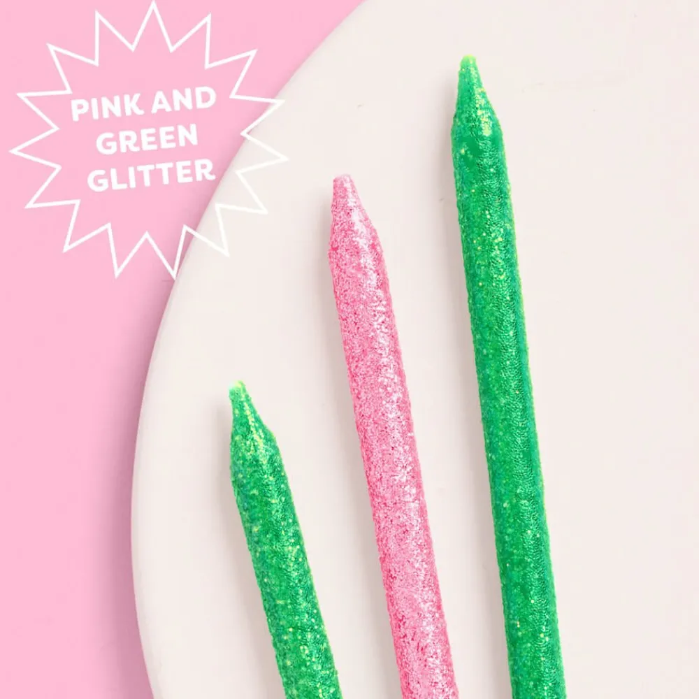 Best xo, Fetti Pink & Green Glitter Candles