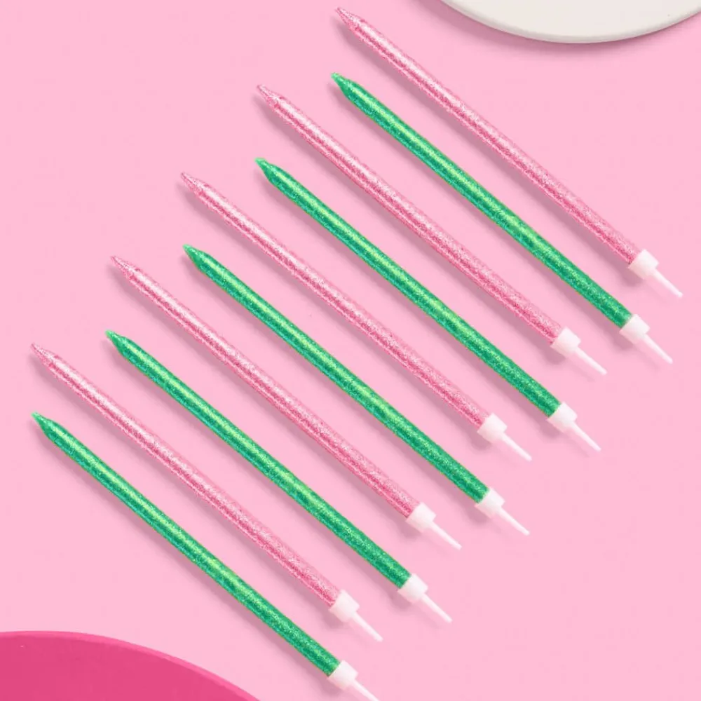 Best xo, Fetti Pink & Green Glitter Candles