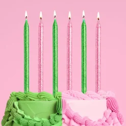 Best xo, Fetti Pink & Green Glitter Candles