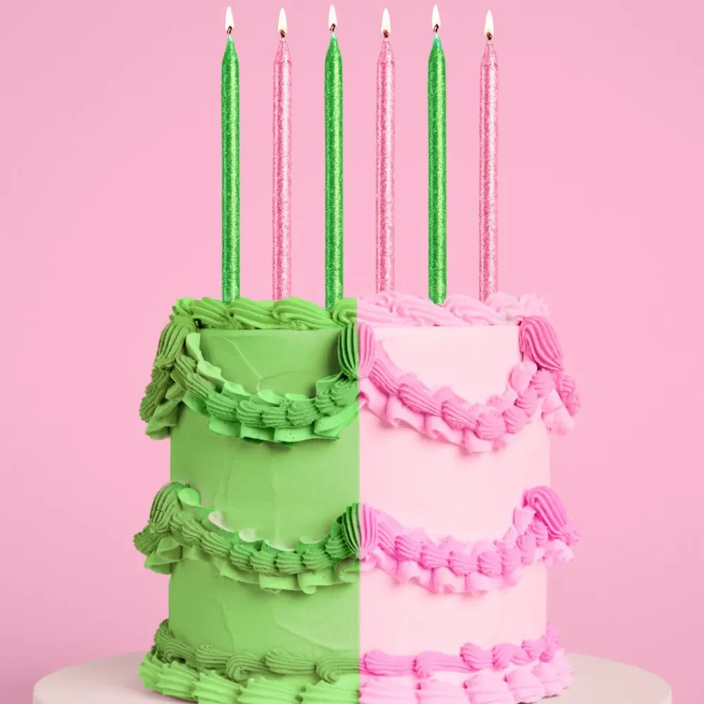 Best xo, Fetti Pink & Green Glitter Candles