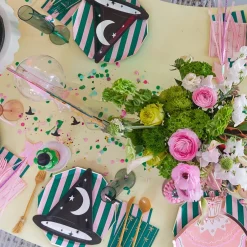 Outlet Bonjour Fete Pink & Green Signature Cabana Stripe Large Plates