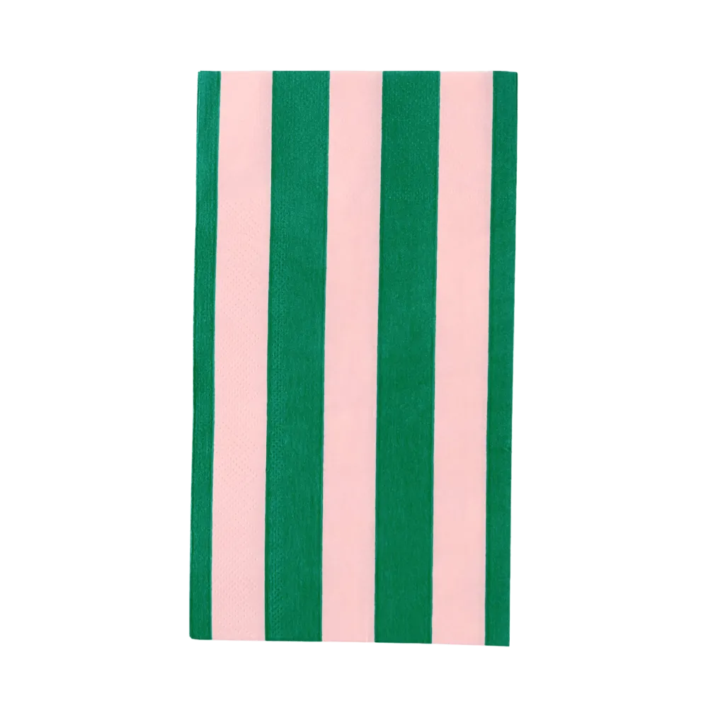 Outlet Bonjour Fete Pink & Green Signature Cabana Stripe Guest Towels