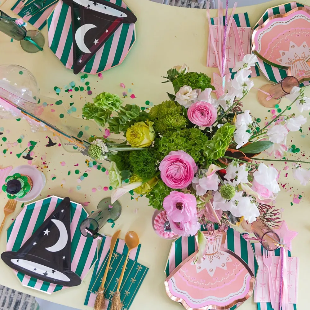Outlet Bonjour Fete Pink & Green Signature Cabana Stripe Guest Towels
