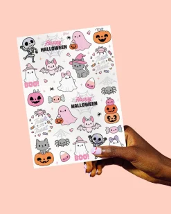 Online xo, Fetti Pink Halloween Kawaii Temporary Tattoos