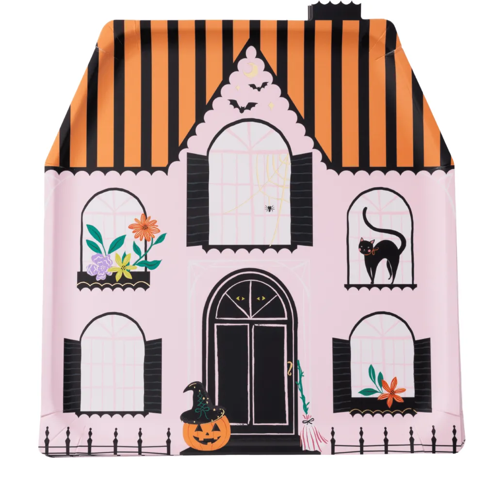 Best Bonjour Fete Pink Haunted House Large Plates