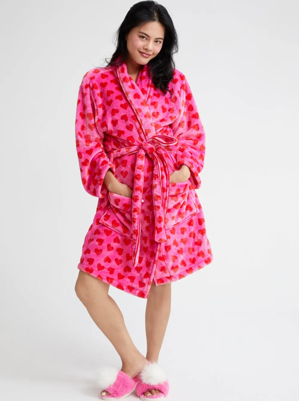 Clearance Shiraleah Retail Pink Hearts Robe