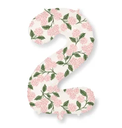 Rifle Paper Co Pink Hydrangea Number Foil Balloon