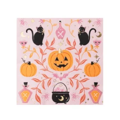 Sale Bonjour Fete Pink Jack-O-Lantern Large Napkins