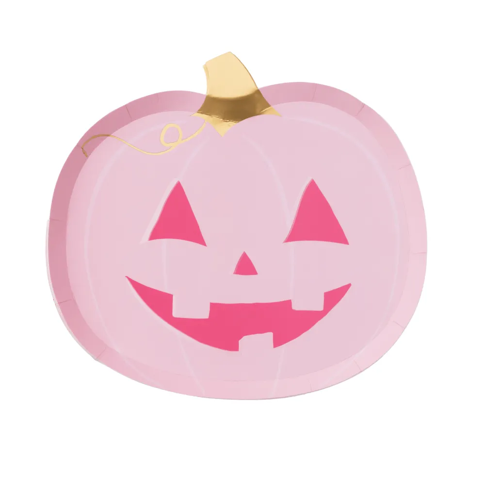 Bonjour Fete Pink Jack-O-Lantern Small Plates