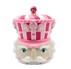 New December Diamonds Pink Nutcracker Cookie Jar