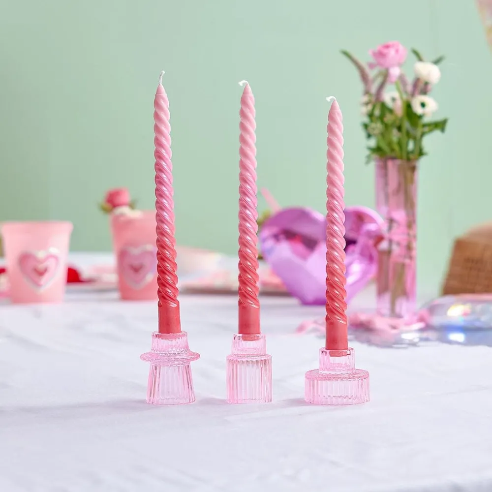 Clearance Packed Party Pink Ombre Taper Candles