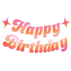 Outlet xo, Fetti Pink & Orange Happy Birthday Banner