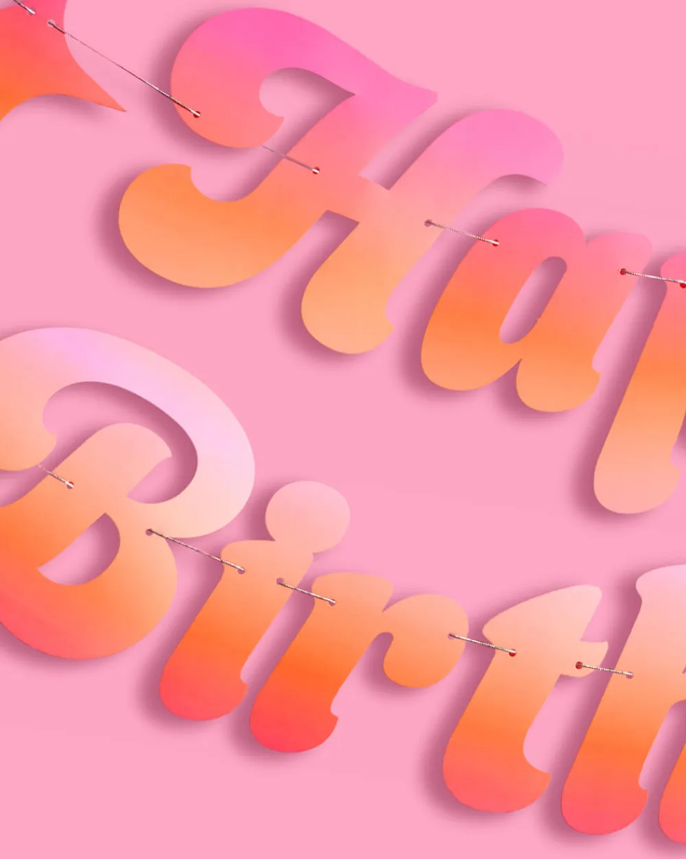Outlet xo, Fetti Pink & Orange Happy Birthday Banner