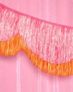 xo, Fetti Pink Orange Scallop Fringe Banner