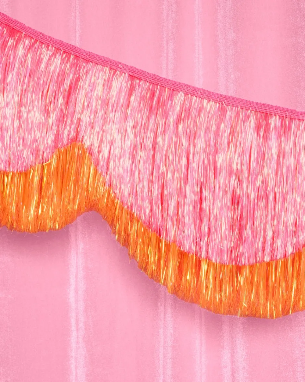 xo, Fetti Pink Orange Scallop Fringe Banner