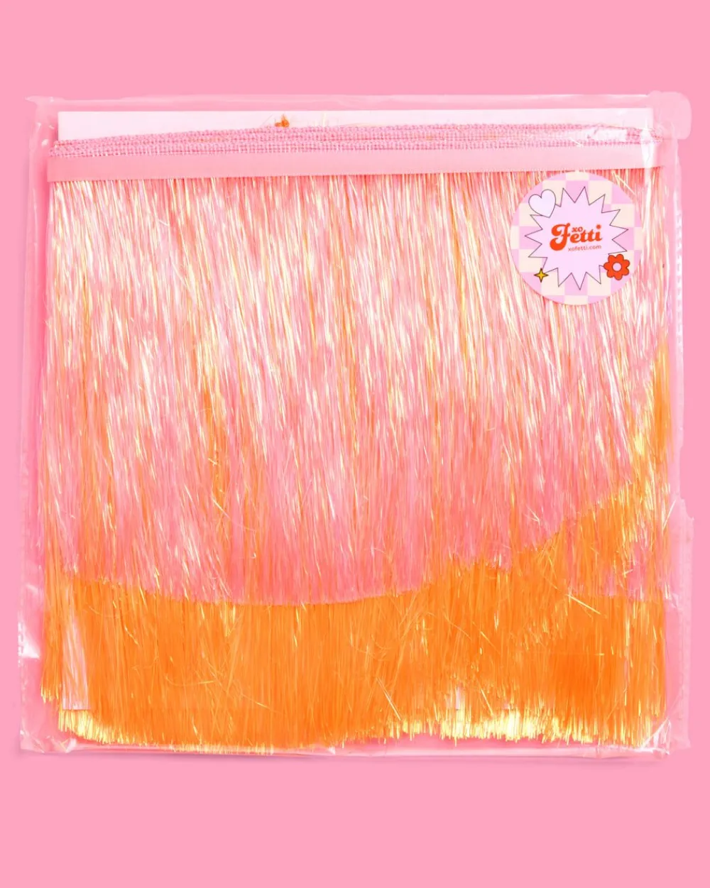 xo, Fetti Pink Orange Scallop Fringe Banner