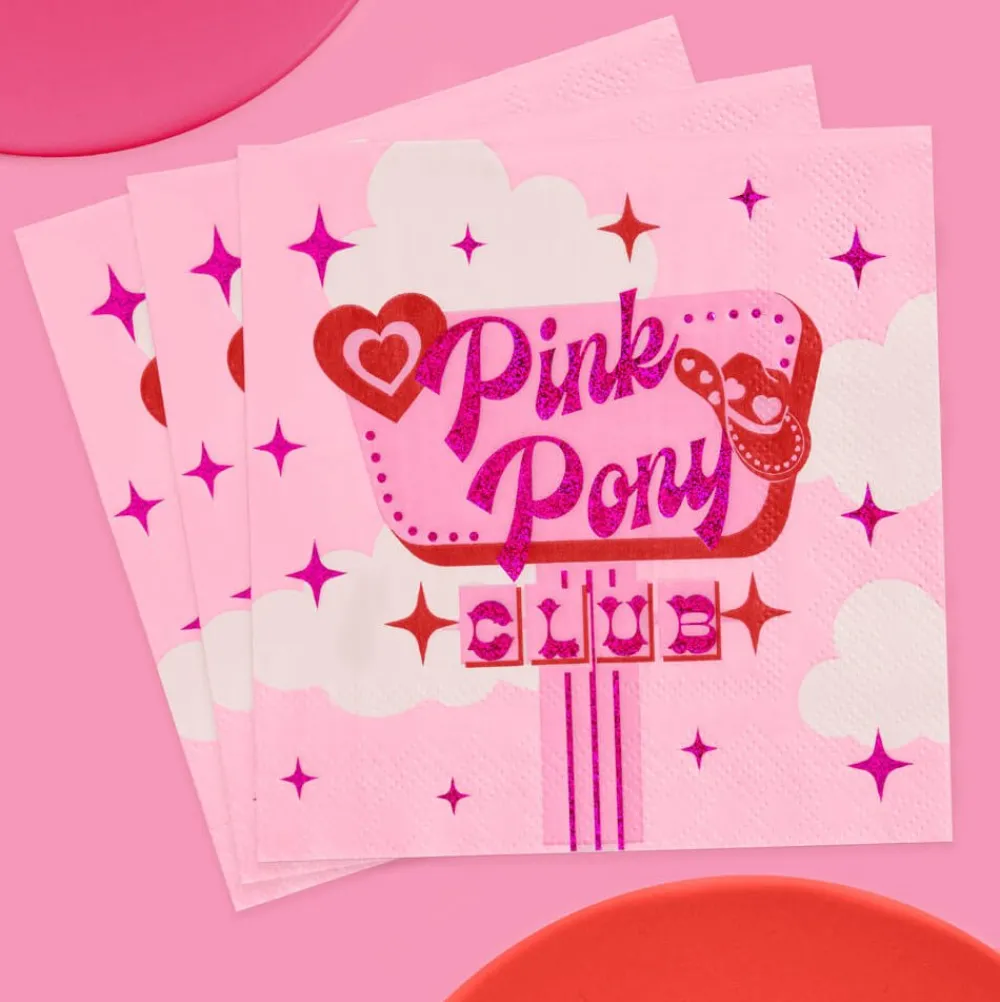 xo, Fetti Pink Pony Club Cocktail Napkins