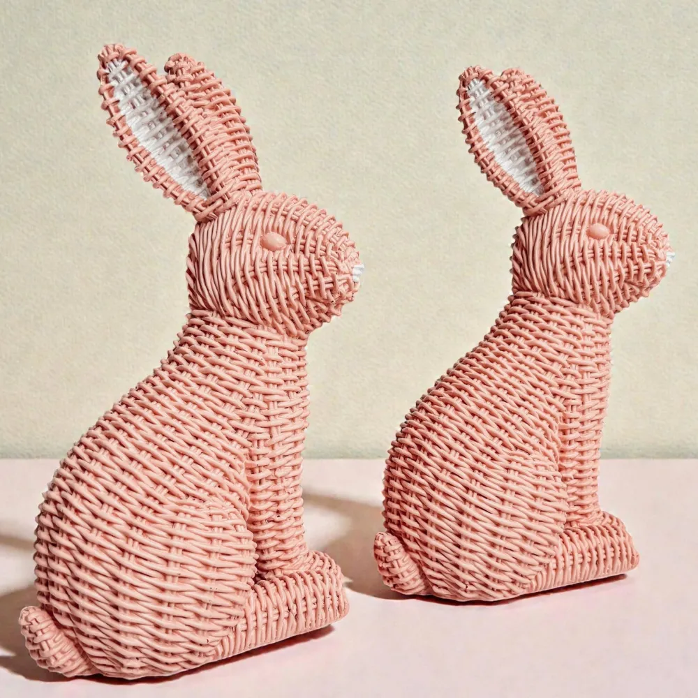 New Gia Roma Pink Rattan Design Bunny