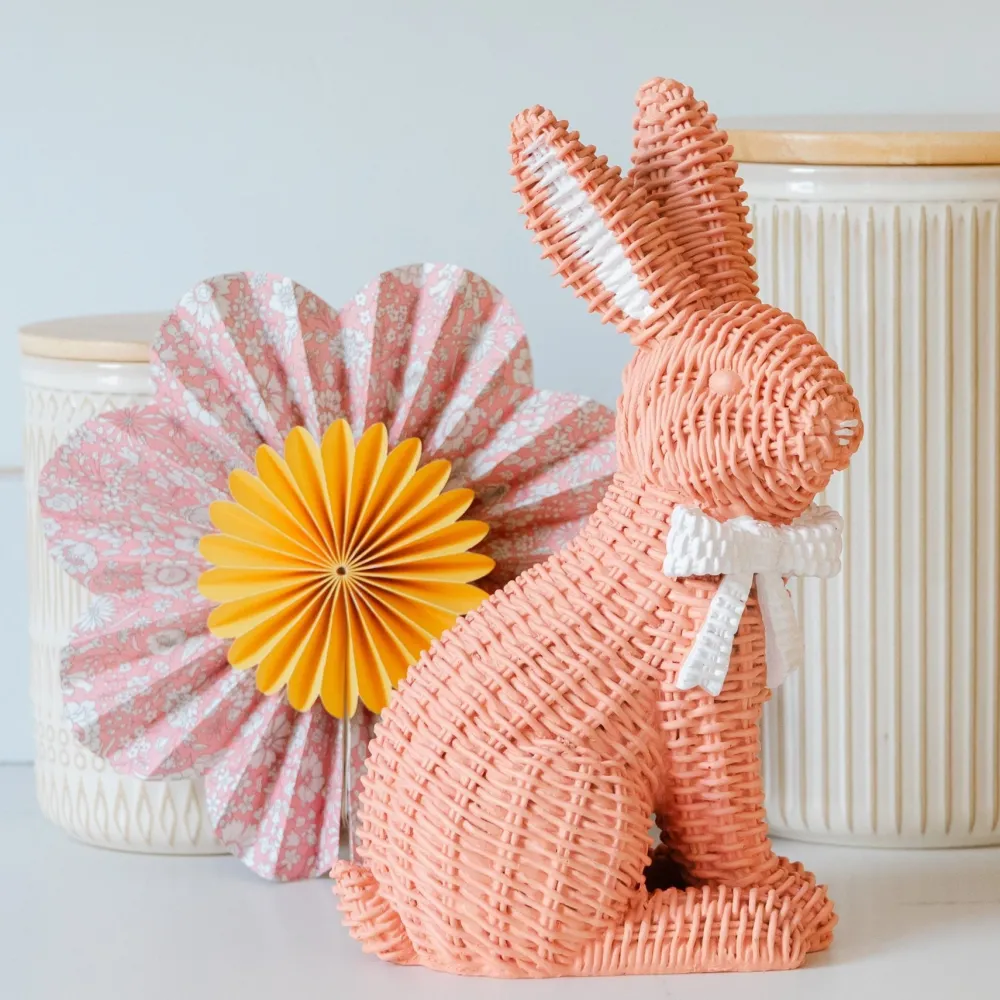 New Gia Roma Pink Rattan Design Bunny