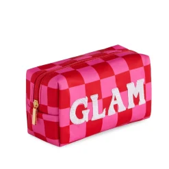 Outlet Shiraleah Retail Pink & Red Checkered "Glam" Zip Pouch