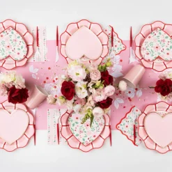 Best Bonjour Fete Pink & Red Floral Dinner Plates