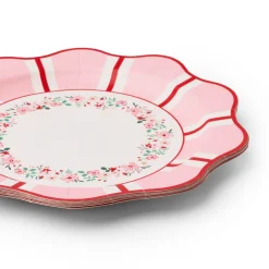 Best Bonjour Fete Pink & Red Floral Dinner Plates