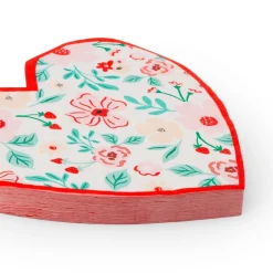 Sale Bonjour Fete Pink & Red Floral Heart Large Napkins