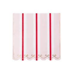 New Bonjour Fete Pink & Red Regency Stripe Large Napkins