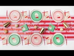 Discount Bonjour Fete Pink & Red Signature Cabana Stripe Table Runner