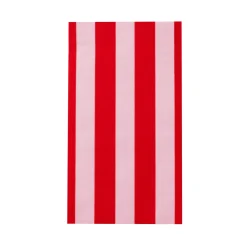 Bonjour Fete Pink & Red Signature Cabana Stripe Guest Towels