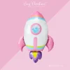 Hot Zoey Christina Pink Rocket Ship Foil Balloon