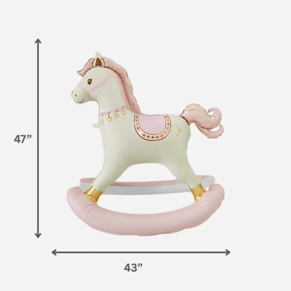Online Partybarco Pink Rocking Horse Foil Balloon