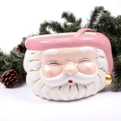 Hot 8 Oak Lane Pink Santa Punch Bowl with Ladle