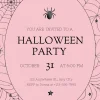 Best Bonjour Fete Pink Spider Web Halloween Party Invitation Download